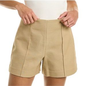VINCE SCULPTURAL PANAMA LINEN-BLEND SHORT